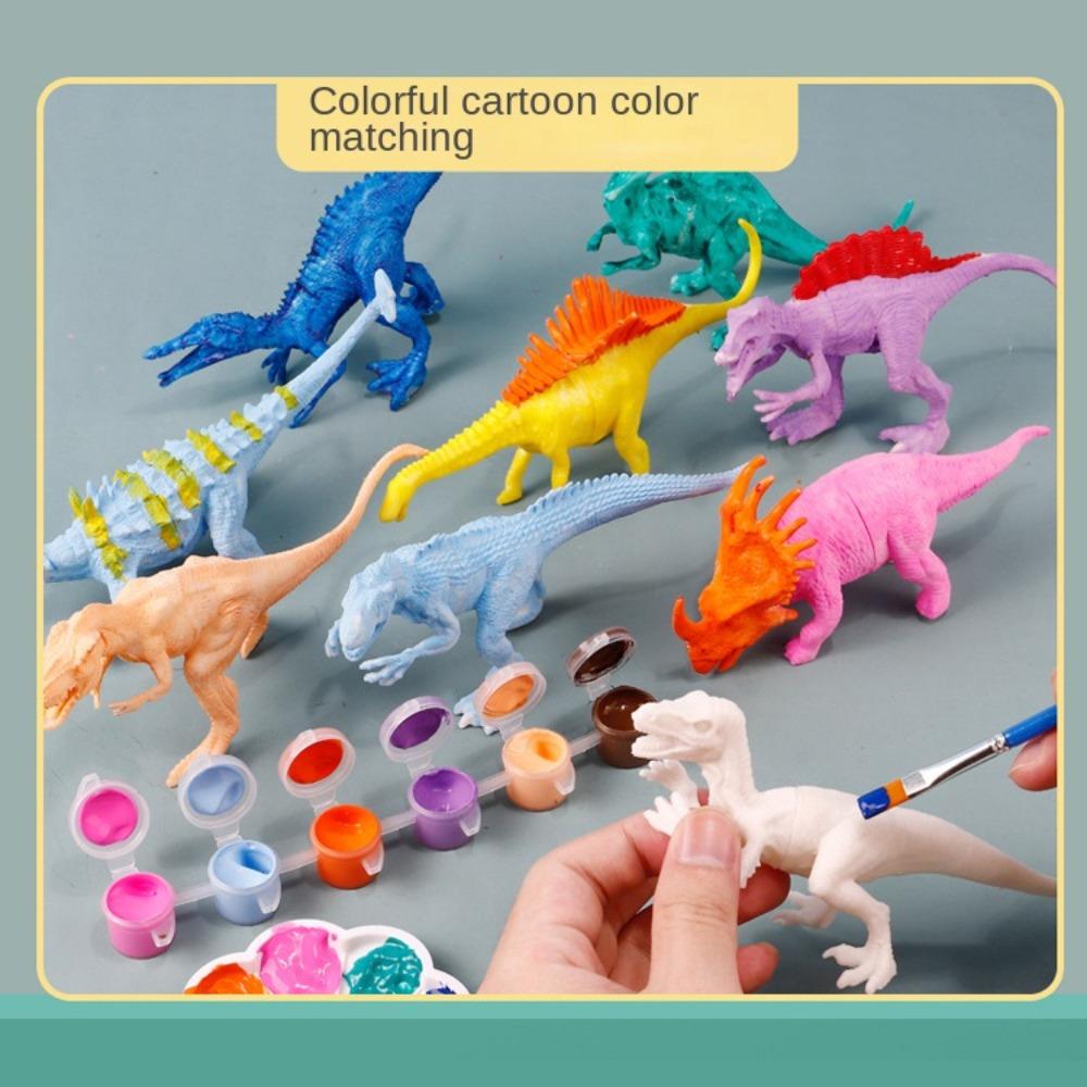 Cartoon Dinosaur DIY Painting Animal Dinosaur Doll Hand-made Graffiti Dinosaur  Art Supplies