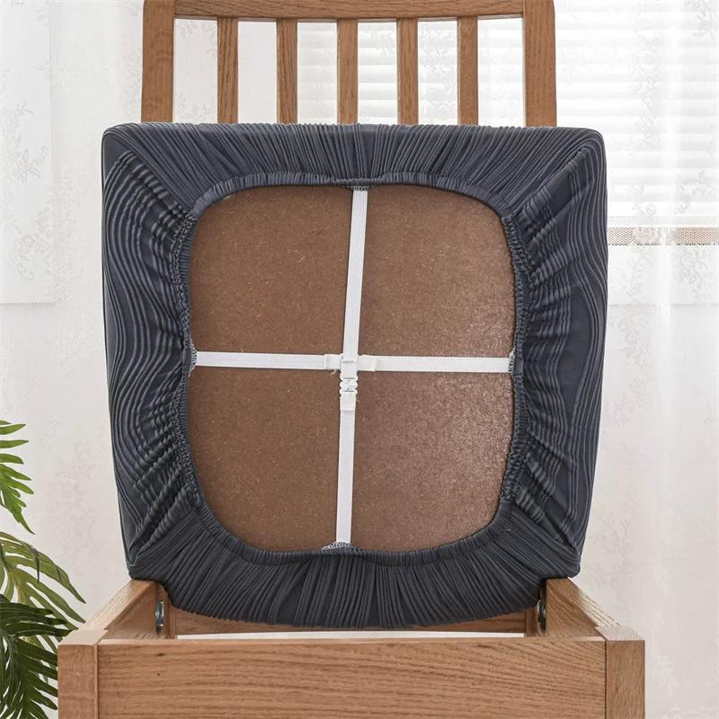 1Pc Nordic Ripple Chair Seat Covers Elastic Dining Chairs Cushion Slipcovers Chair Protector for Kitchen Hotel Banquet Home