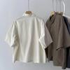 Shirts Women Vintage Short Sleeve Polo Neck Casual Summer Single Breasted Korean Style One Piece Blouse Women