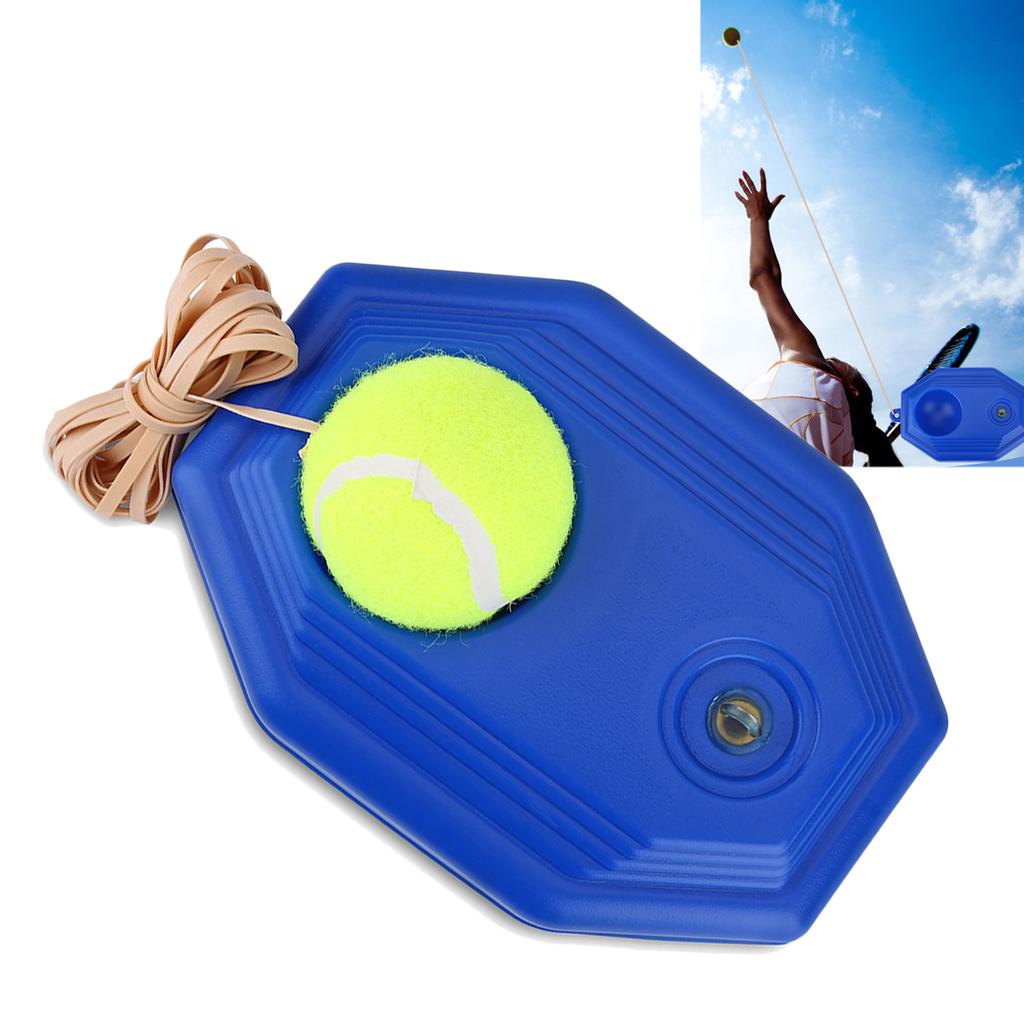 Tennis Ball Back Base Trainer Set with Rubber Elastic Rope for Single Person Practice