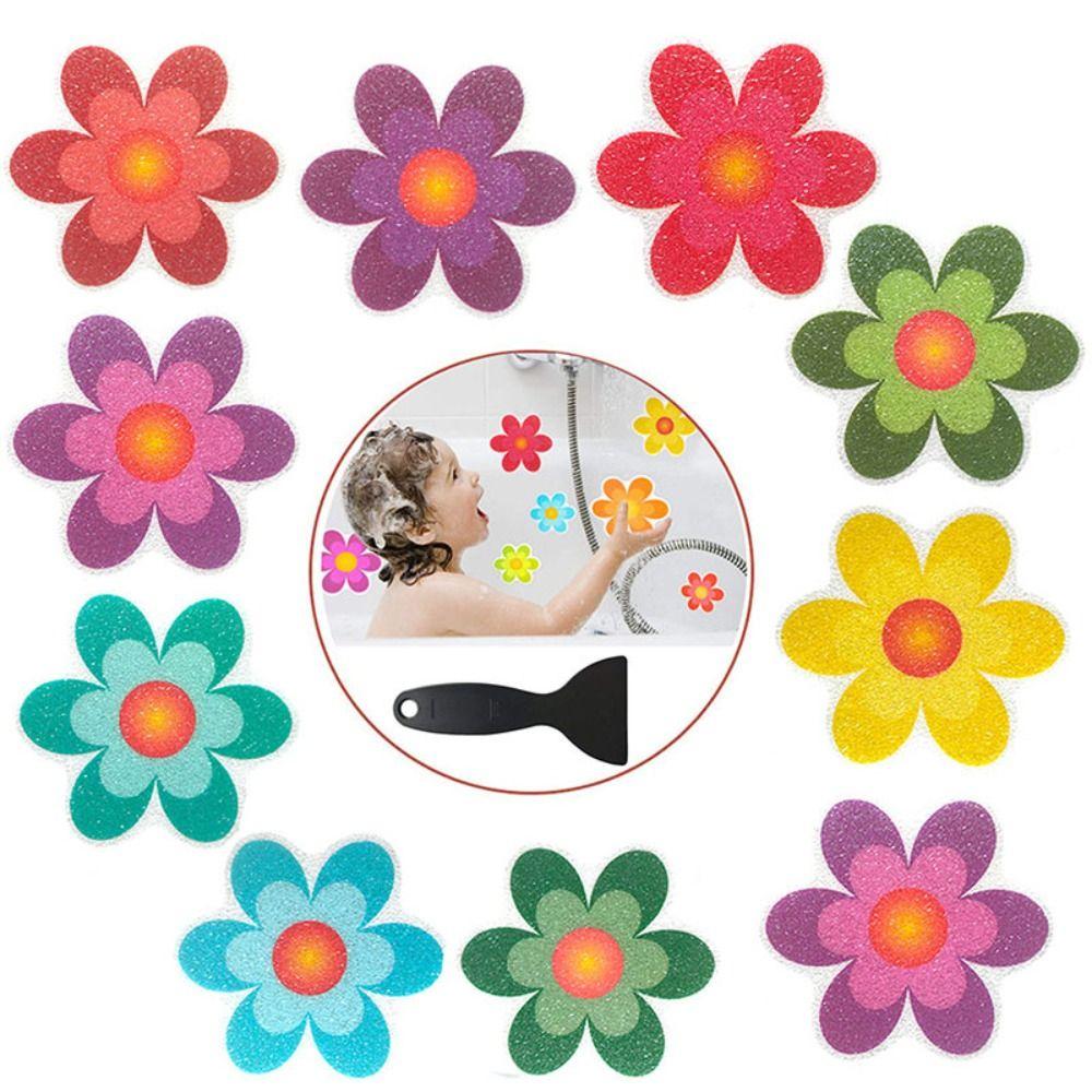 Flower Bath Tub Slip Stickers 3.99*3.93 Inch Waterproof and Non-slip Paster  Pool