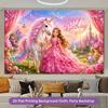 2D Flat Backdrop1pc Princess Unicorn Fairy Tale Scene Backdrop Banner Polyester Backdrop For Living Room Bedroom Office Decor Outdoor Decor