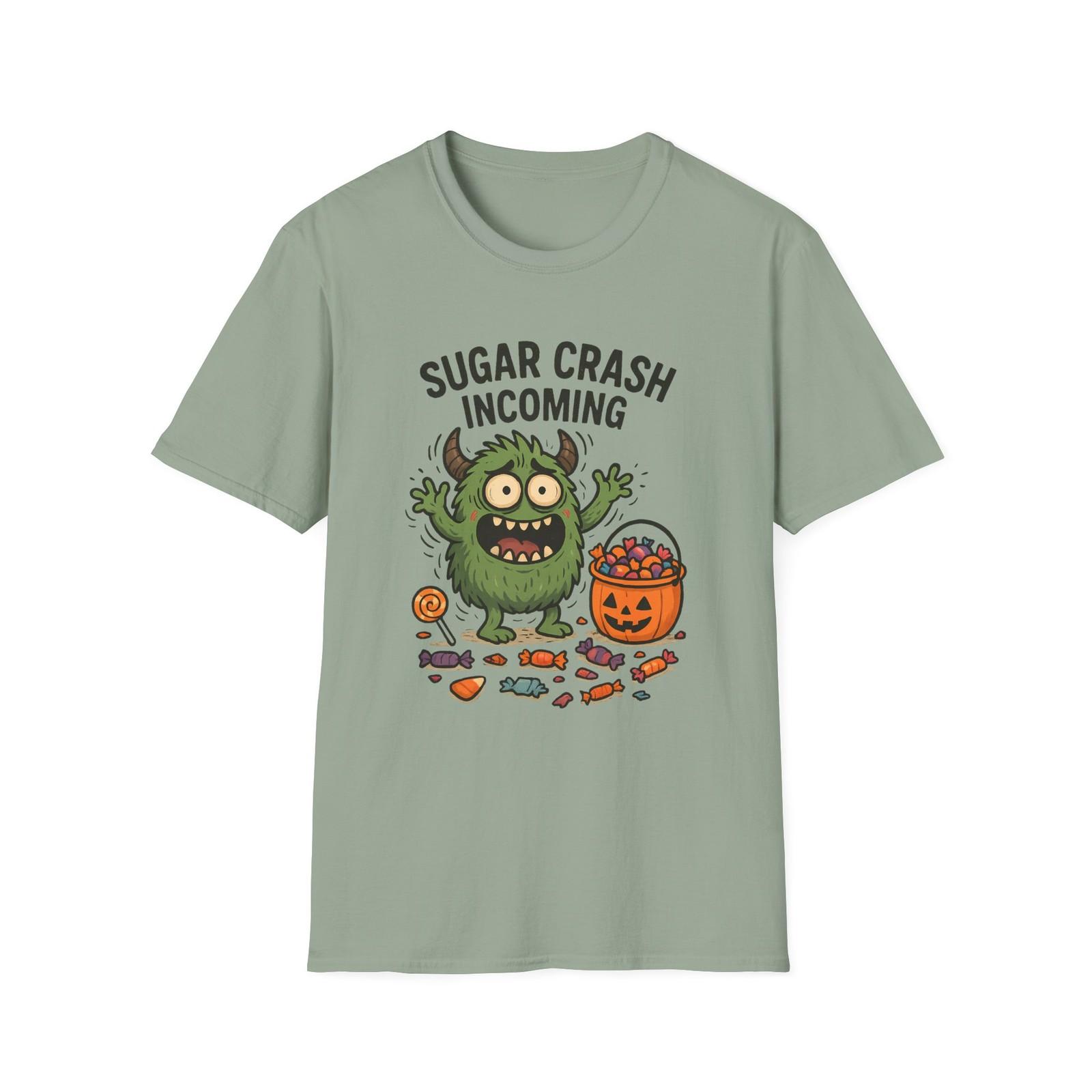 Unisex Softstyle T-Shirt Mens Womens Tees Top – Funny Halloween Tee, Monster , Trick or Treat Candy M