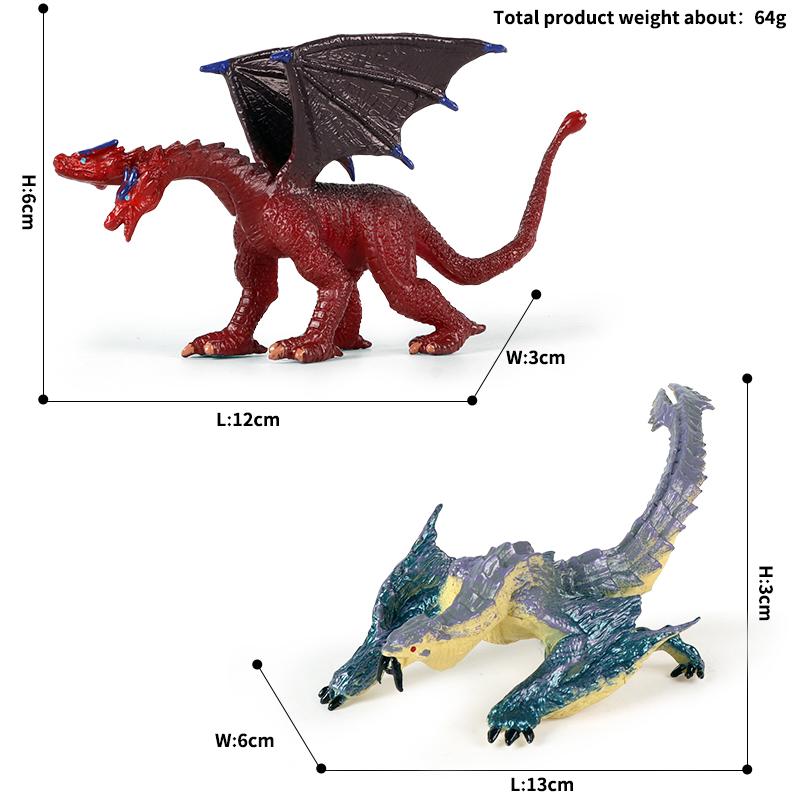 Oenux Original Mythical Chinese Dragon Dinosaurs Action Figures Animals Model Solid PVC Decoration Collection Kids Toy Gift