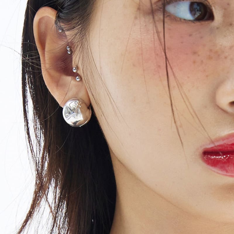 NIMBUS N LOGO BALL EARRINGS