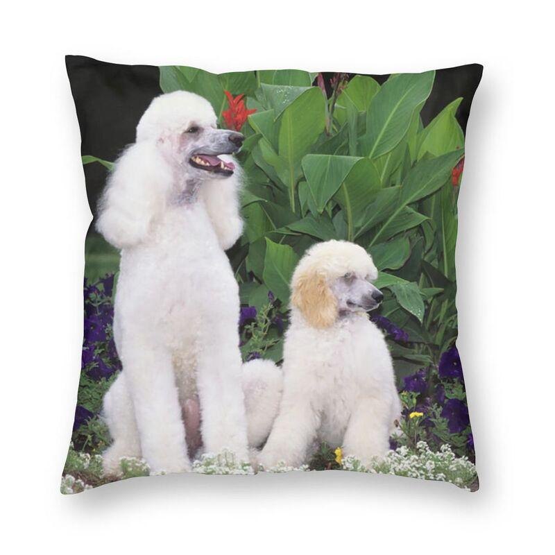 Pink Convertible Pillowcase White Poodle Home Decor Dog Lover Sofa Cushion Cover Living Room  Bedroom