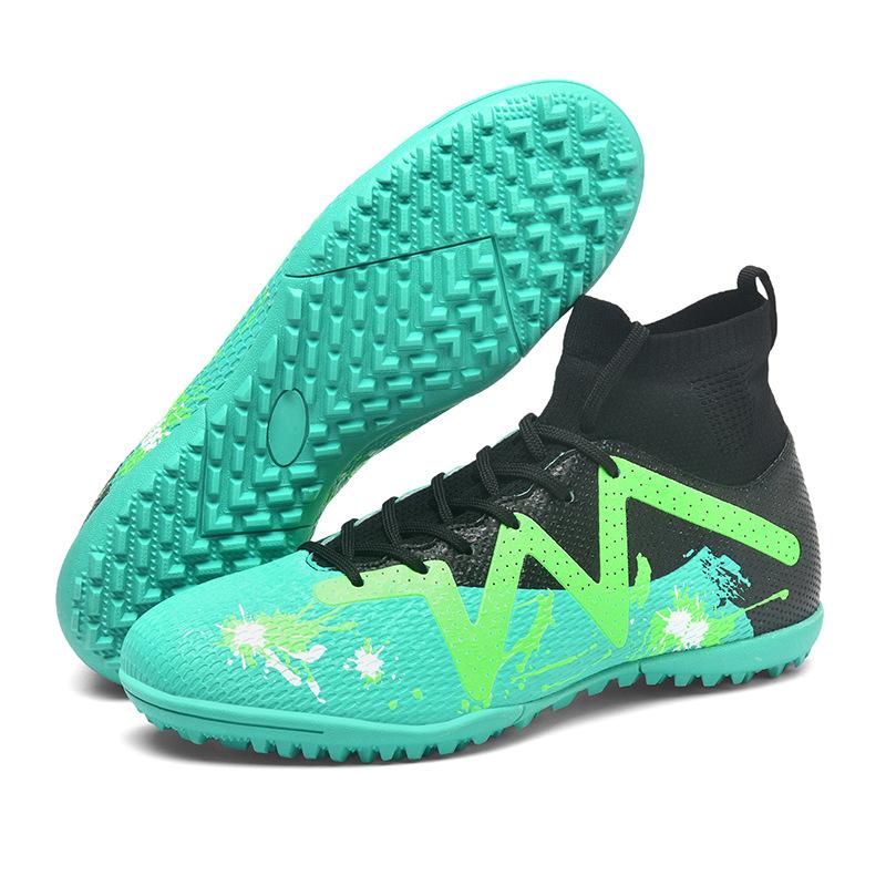 Football Shoes Men's AG Long Nails Artificial Turf Flat Bottom Broken Nails High Top Socks Mouth Outdoor Sports Football Shoes Men