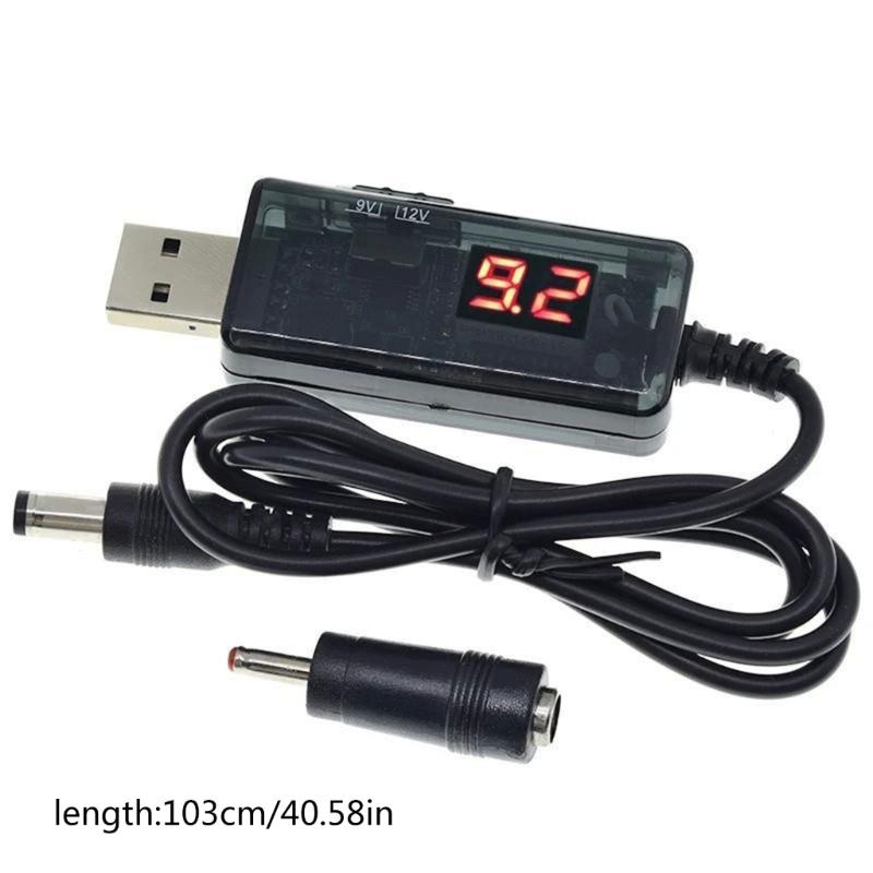 USB To 9V/12V Power Boost Cable With 5.5mm 3.5mm 5.5x2.1mm 3.5x1.35mm Connectors For Electronics