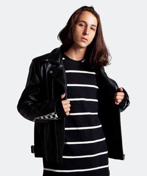 Respect Oversized Striped Tee (Black) Black/L
