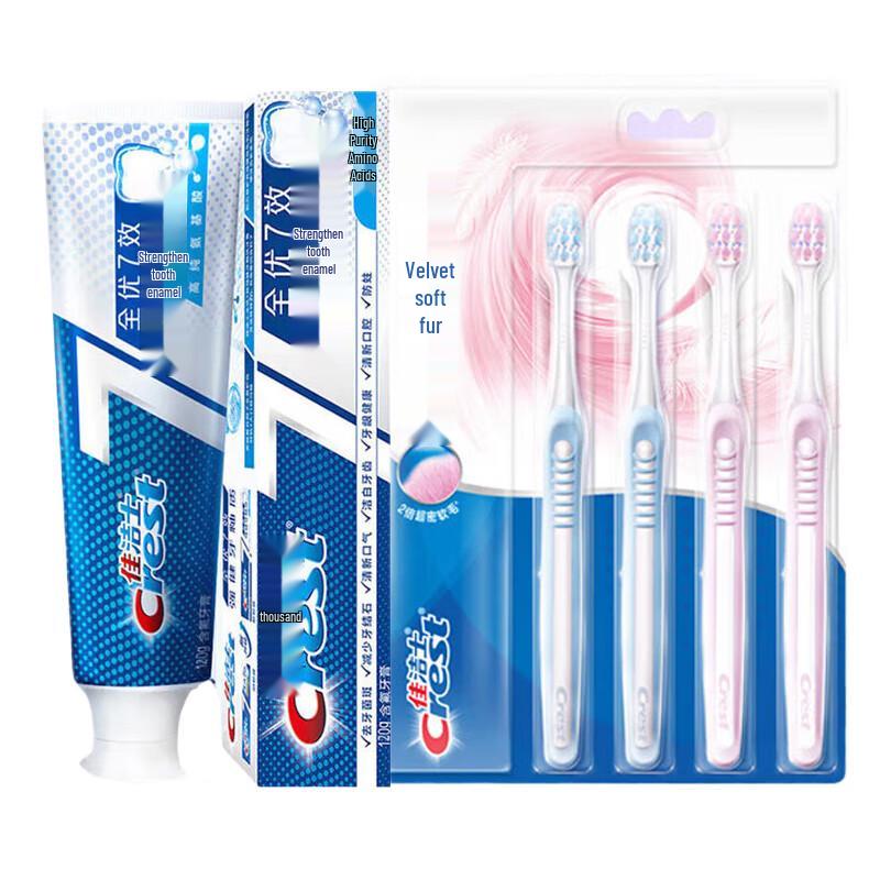 Набор Crest 7-Действий Зубная паста и Зубная щетка для ухода за деснами Velvet