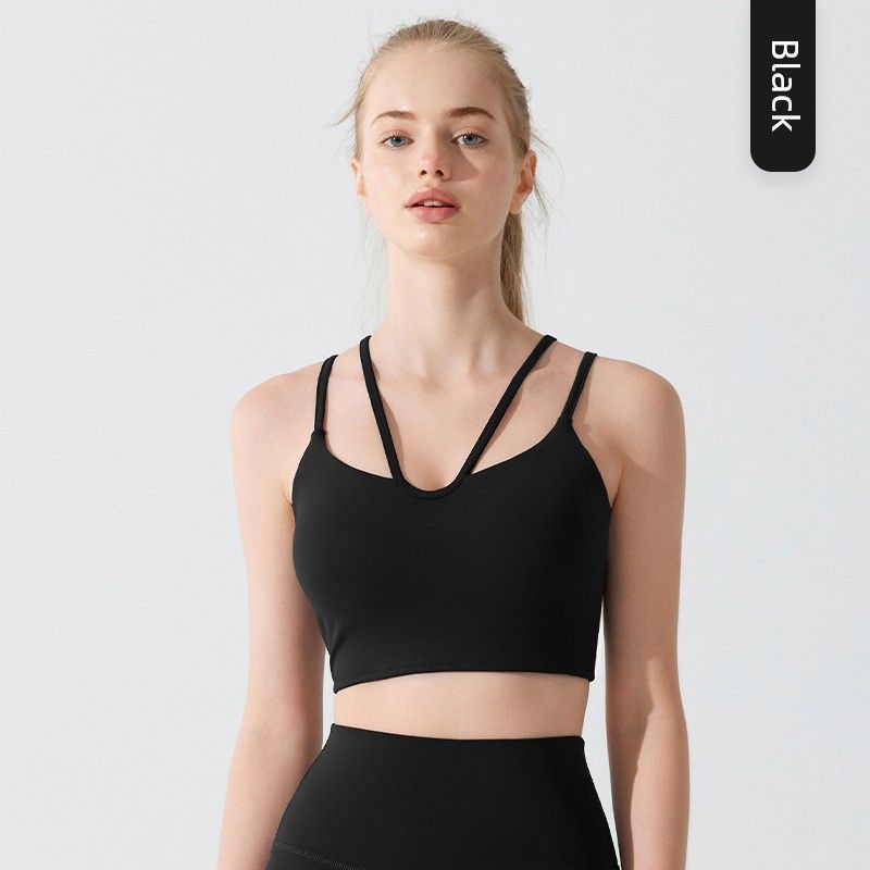 

2024 New Sports Intimates Women s Bubble Wrap Running Training Workout Clothes Beauty Back Vest One-Piece Yoga Clothes Bra Black M