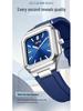OFNS Luminous Square Steel Band Quartz Watch with Calendar