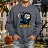 Men's Halloween Printed Long Sleeve T-Shirt Unisex Crewneck Casual Sports Top