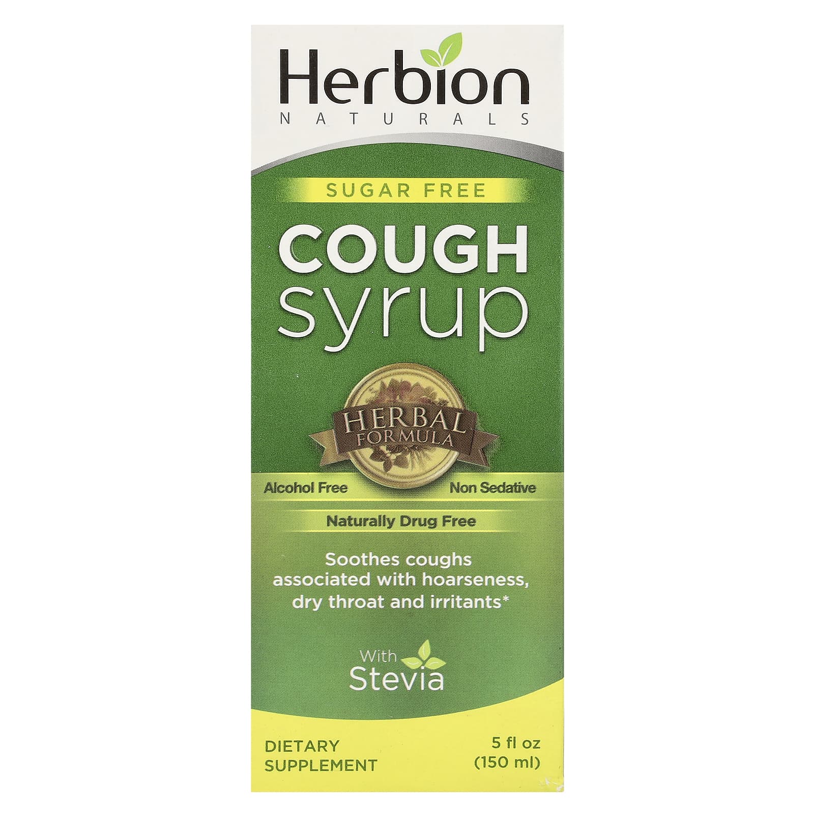 

Herbion Naturals, Sugar-Free Cough Syrup, with Stevia, Alcohol-Free, 5 fl oz (150 ml)