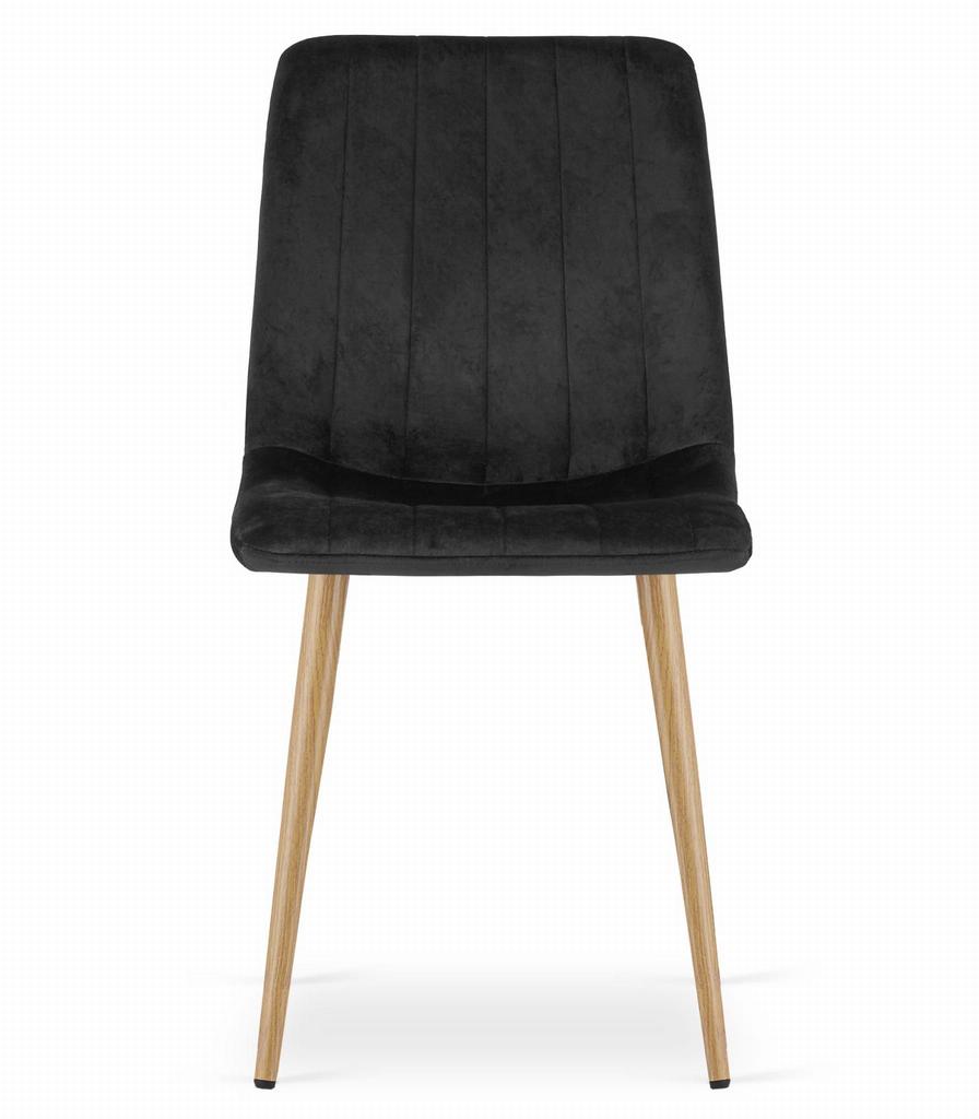 LAVA Chair - Black Velvet / Wood Color Legs X 4