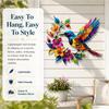 Hummingbird Wall Art Hangable Wall Sculpture With Flower Metal Hummingbird Decor For Garden Patio Fence Porch Yard Home Living