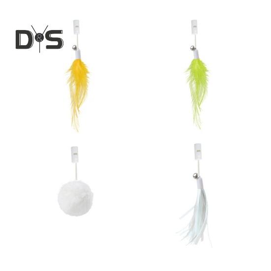 Elektrisches Katzenspielzeug mit Federn zum Aufhängen an der Tür, intelligentes Katzenspielzeug zum Selbstspielen, automatisches Katzenspielzeug mit flauschigem Federball und Quaste für Hauskatzen