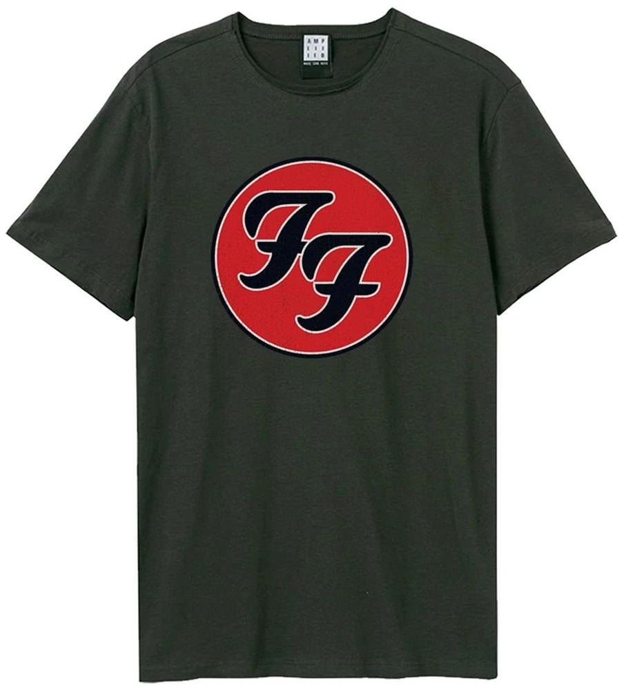 Amplified TShirt Foo Fighters Double F Logo Unisexs TShirt Charcoal M