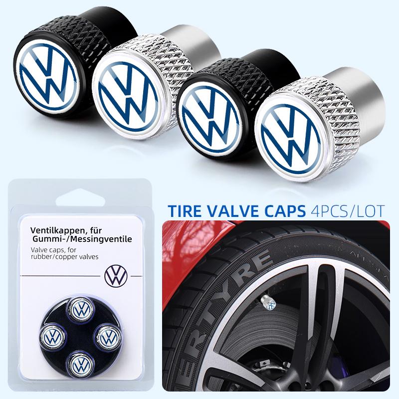 UDXKW1 Airdust Waterproof Car Wheel Tire Valve Caps Tyre Stem Covers For Volkswagen Touran Golf VW Passat Polo Bora Altea