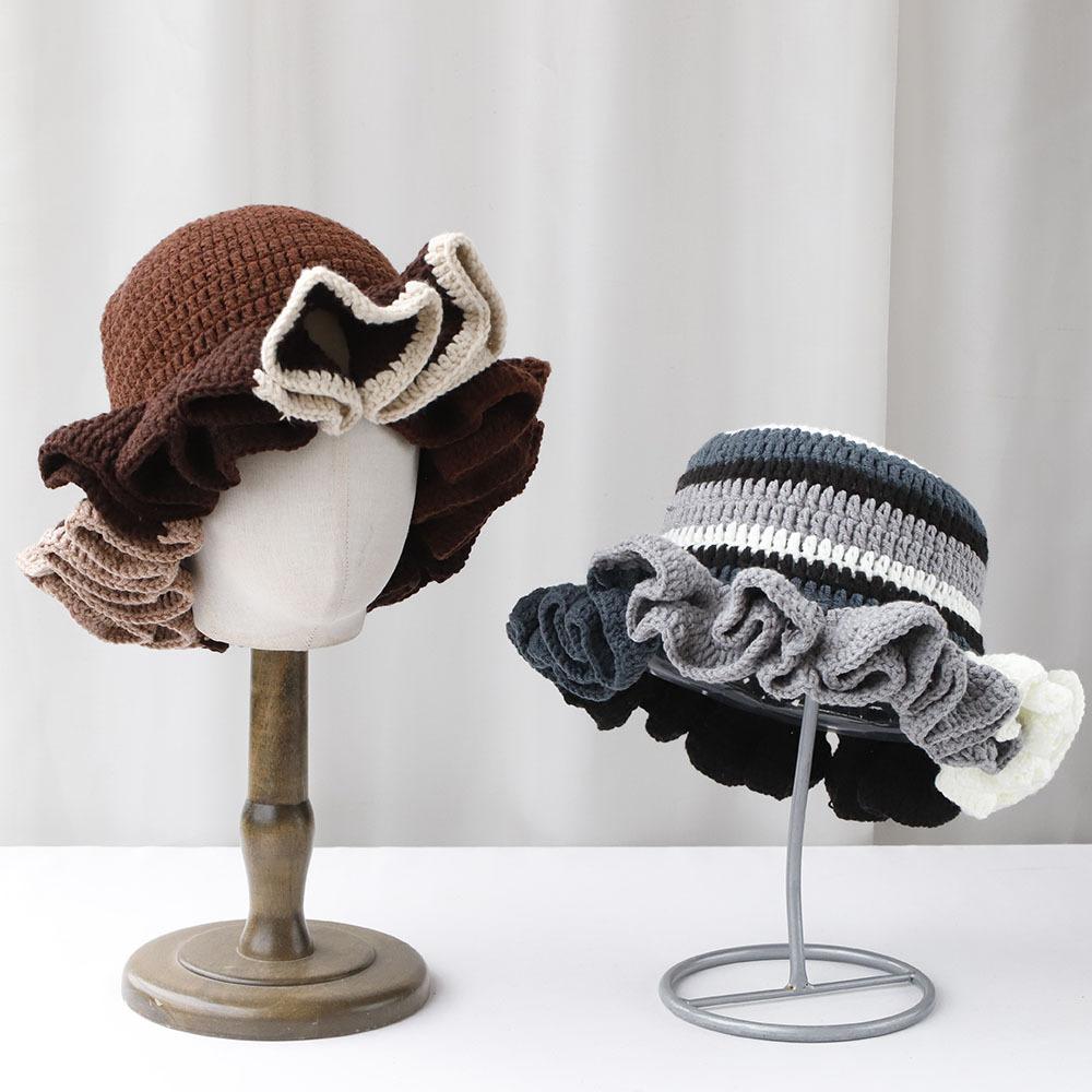 New Design 2025 Factory Fashion Cute Crochet Knitted Women Bucket Hats
