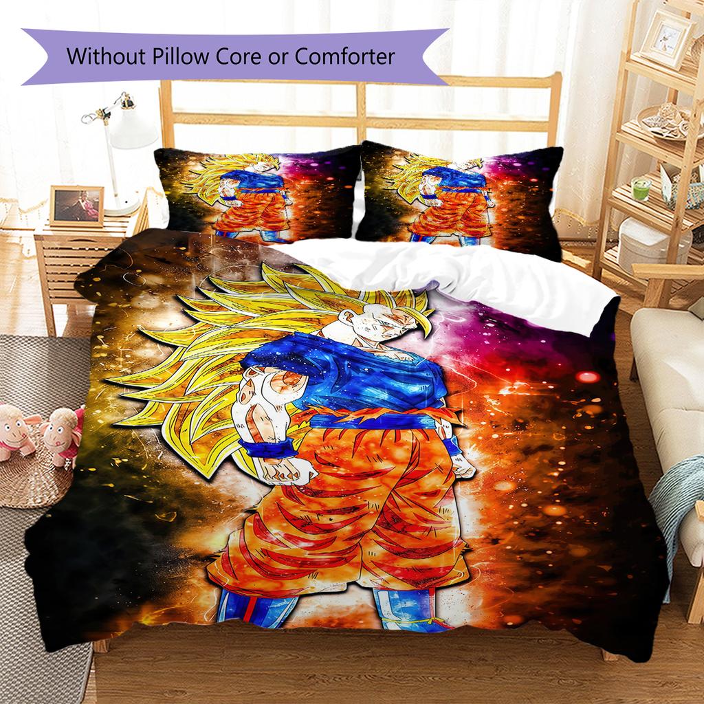 Digital Print Dragon Ball Z Duvet Cover, 3 Pieces Bedding Set, No Core, Various Sizes, Children's Gift -HYQ9
