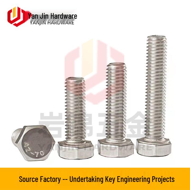 Stainless Steel Hex Head Galvanized Screw, Full Thread Bolt Set 201/304/316