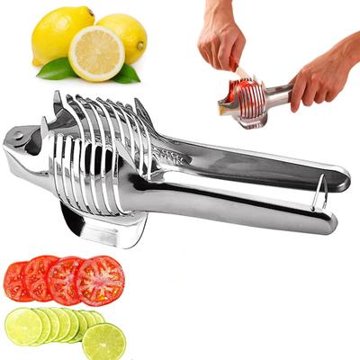 Round Fruit Cutter Holder for Lemon Tomato and Kitchen Tools and Cutting Multi-purpose Cutters, Slicers, Oranges, Onions, Eggs, Vegetables. Aids.