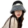 Winter dopamine color matching plush hat women's big head circumference cold protection ear protection knitted cold hat sleeve knitted hat