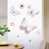 Vodotěsná samolepka na zeď s motýlky z okvětních lístků květin, samolepicí, odnímatelná, pro ložnici, obývací pokoj, domácí dekoraci, severský styl