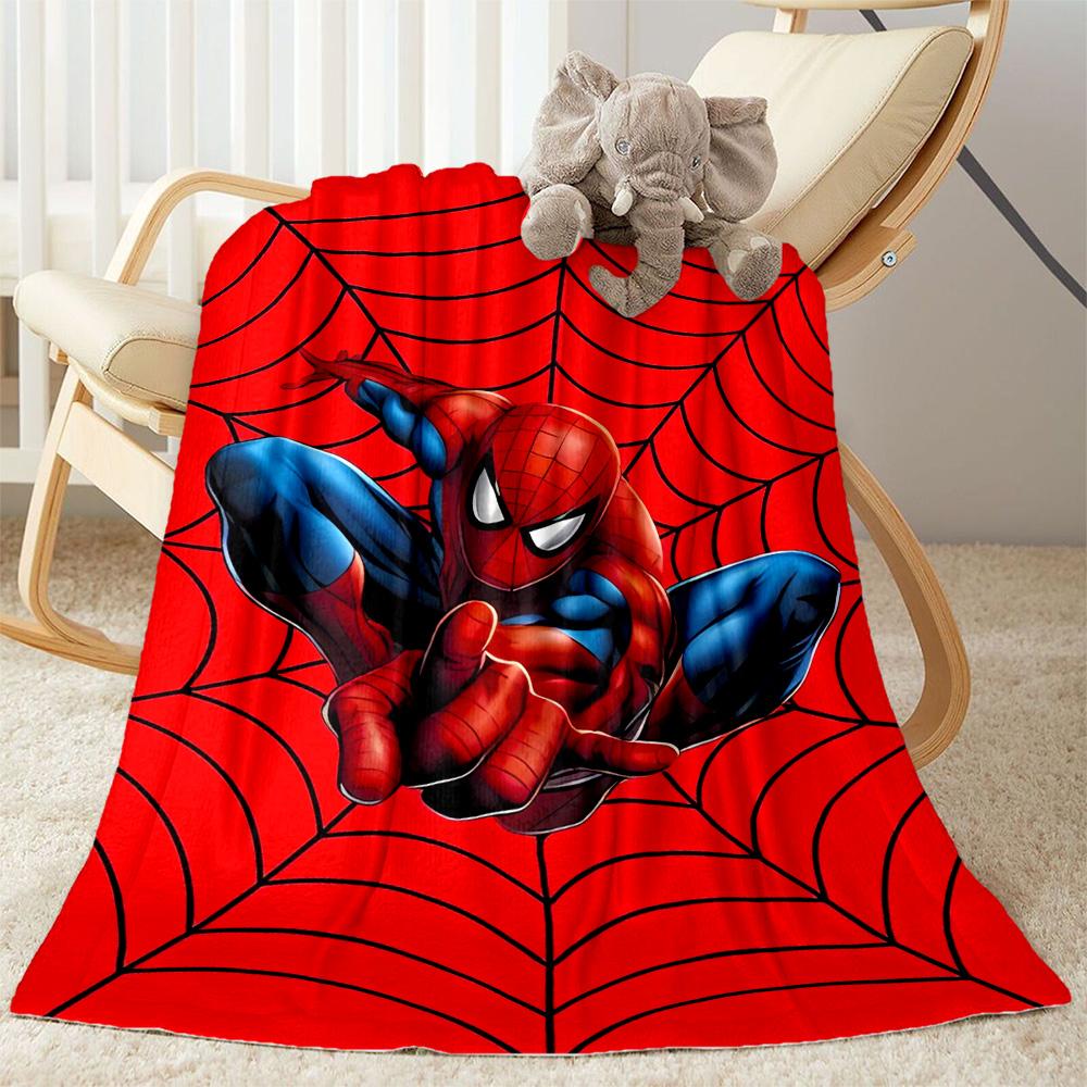 Black Spider On Red Background Flannel Blanket-Soft and Suitable for Sofas,Beds,Offices,Travel,All Seasons,Great Gift for Holidays and Birthdays.