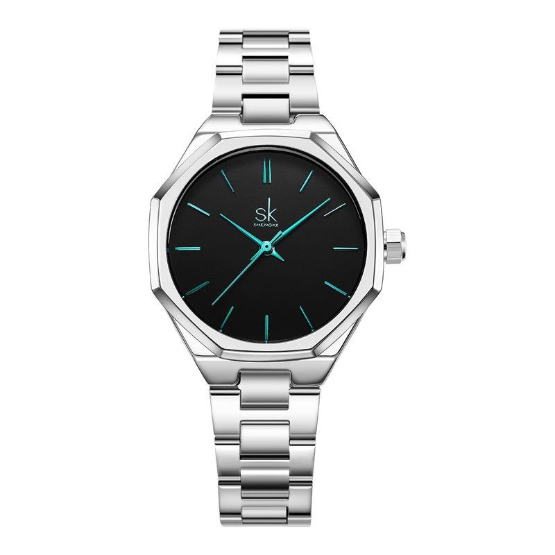 Sk Shengke Ultra-Thin Dial Fashion Women S Watch, Steel Belt Watch Ol Wind Niche Waterproof Quartz Watch K0193
