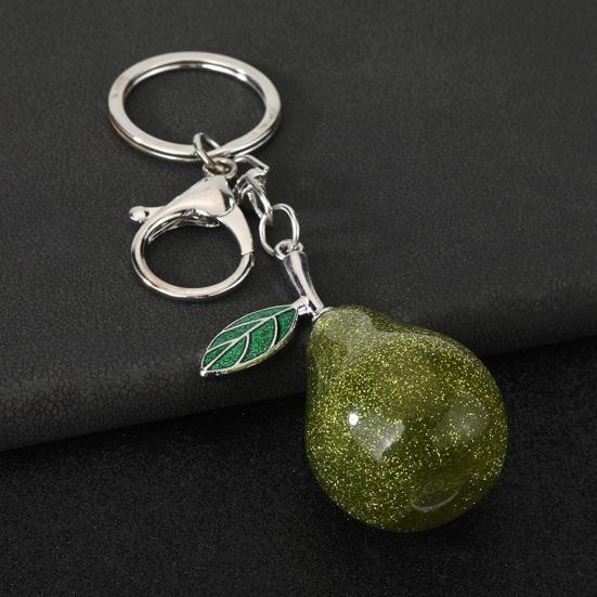 Keychain Pendant Imitation Glitter Pear Shape Zinc Alloy Key Chain with Lobster Clasp Easy To Hang Key Holder Backpack Car Accessory