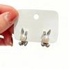 Cute Rabbit Ear Studs Simple Ladies Pearl Earrings Creative Rabbit Earrings  Spring Summer