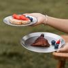 1-3Pcs 14/17/20CM Titanium Purification Plate Backcountry Dinnerware Rust Proof Stackable Camping Tray Outdoor Fruit Salad Dish
