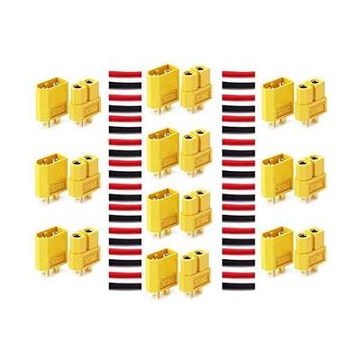 XT60 Connectors 10 Pairs Male-Female – High Quality – For RC LiPo Battery – Durable Yellow Plastic