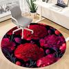 1pc Carnation Flowers Carpet, Round Non Slip Durable Large Size Office Carpet, Suitable for Office
