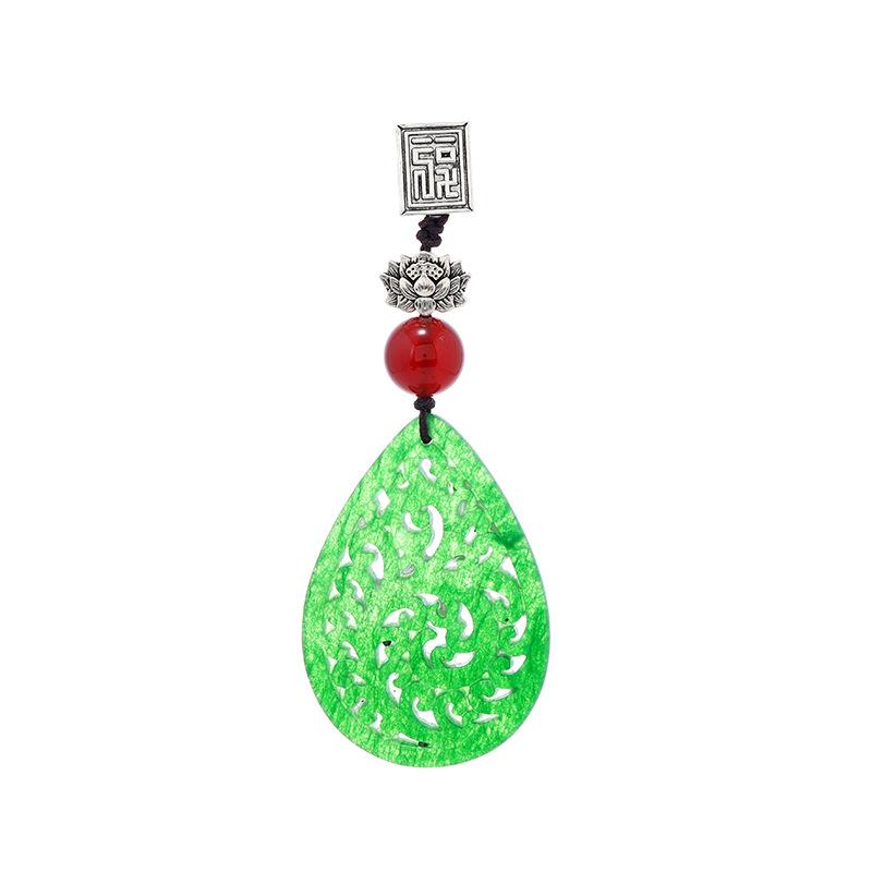 Chinese Retro Cheongsam Button Jade Dry Green Pendant Female Classical Temperament Antique Hanfu Pendant Accessories