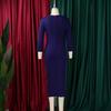 D612 Women's Winter 2025 Elegant Ruffle Bodycon Slit Dress
