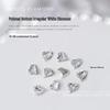 Nail Art Rhinestones Set: Heart, Crooked Heart, White Diamond, Peach Heart, Square, and Transparent Shapes (10 Pieces)
