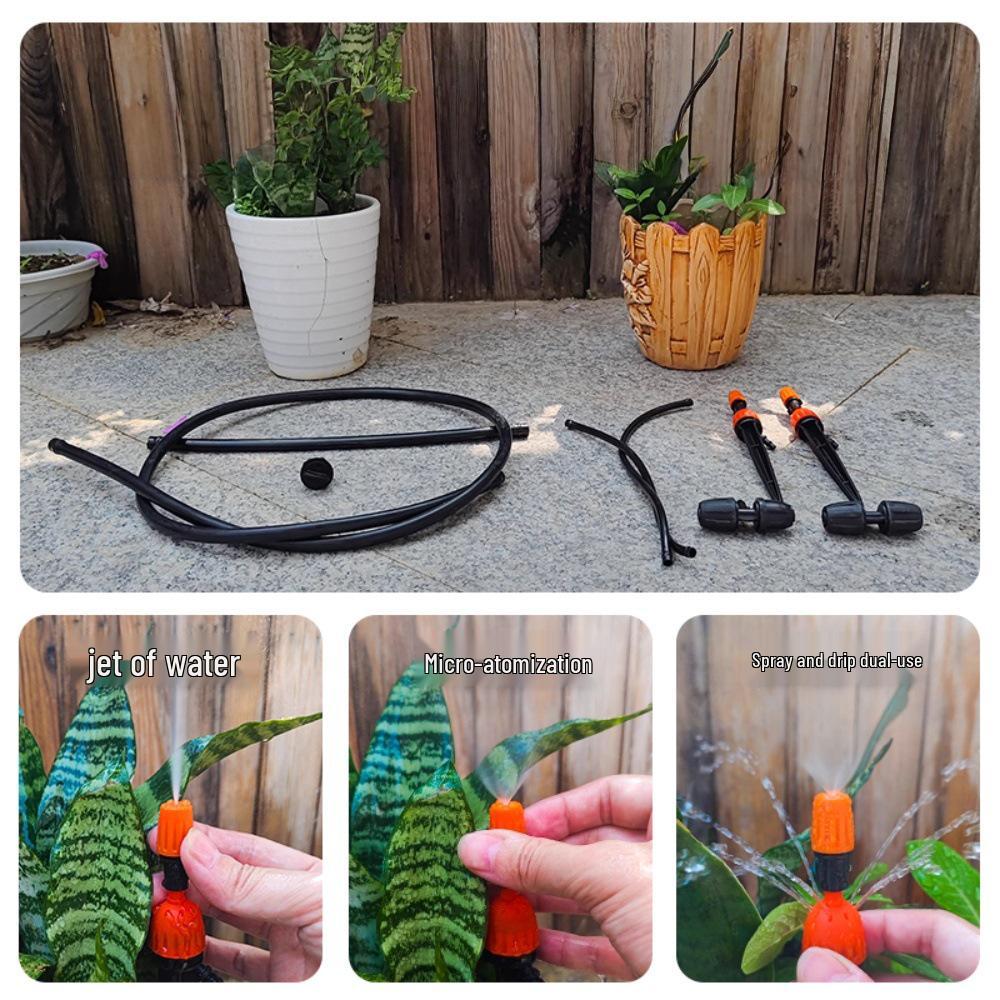Automatic Flower Watering System: 47 Capillary Tubes, 812 Tube Locks, Tee Micro Sprinkler Atomizing Ground Stake, Sprinkler Head.