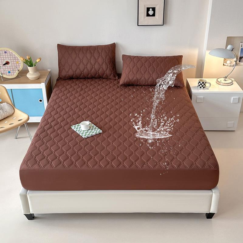 Waterproof Solid Color Fitted Mattress Protector Cover