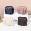Solid-Color Mini Coin Storage Purse Leather Change Purse For Women Buckle Key Earphone Storage Bag For Outgoing Shopping