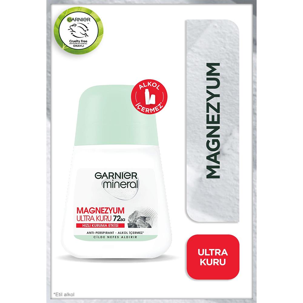 

Garnier Mineral Magnezyum Ultra Kuru Kadın Roll-On Deodorant 50ML