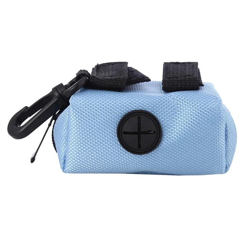 Portable Dog Poop Bag Dispenser Waterproof Oxford Fabric Auto Lock Zipper Biodegradable Hdpe Hands Free Holder For Jogging Hikin