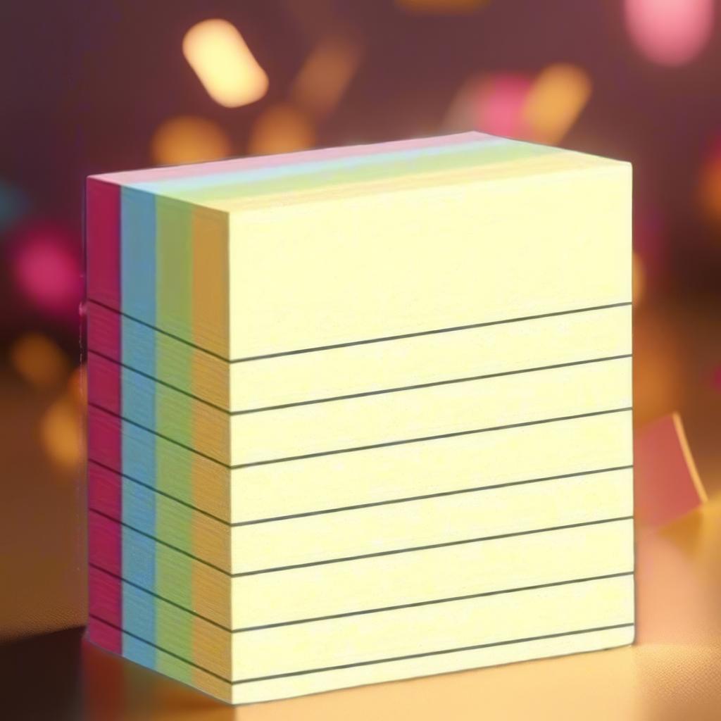 1-Piece Ruled Sticky Note Cube – Compact Design with 100 Sheets for Quick Notes, Indexing, and Bookmarking