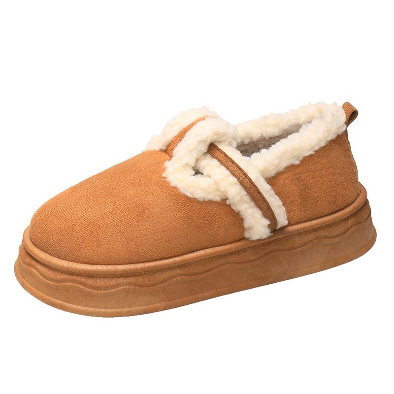 New Thick-soled Velvet Warm Outer Wear Cotton Shoes Fluffy Shoes Women's Winter Fashion Retro Indoor Home Cotton Shoes