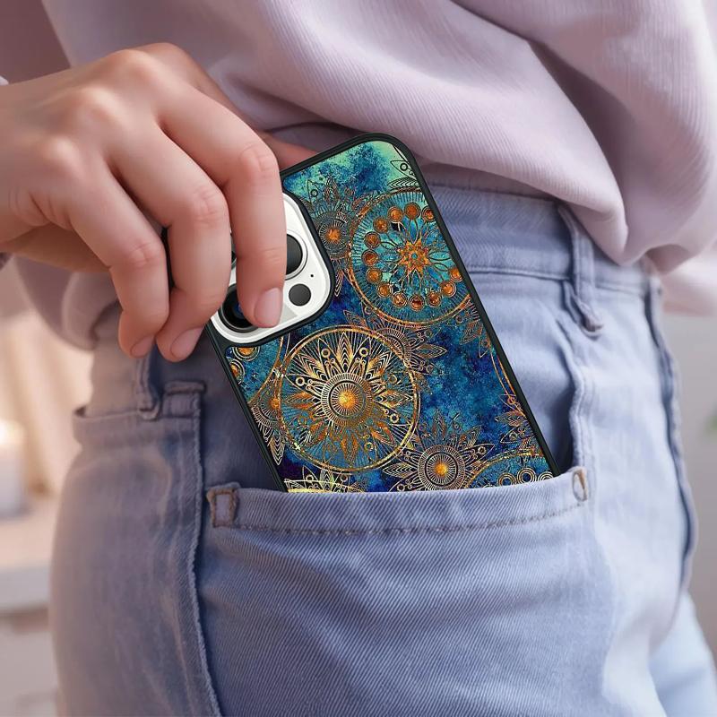 Turquoise Mandala Phone Case For iPhone 17 Air 15 16e 14 13 Pro Max Coque 12 11 Pro Max PLUS cover