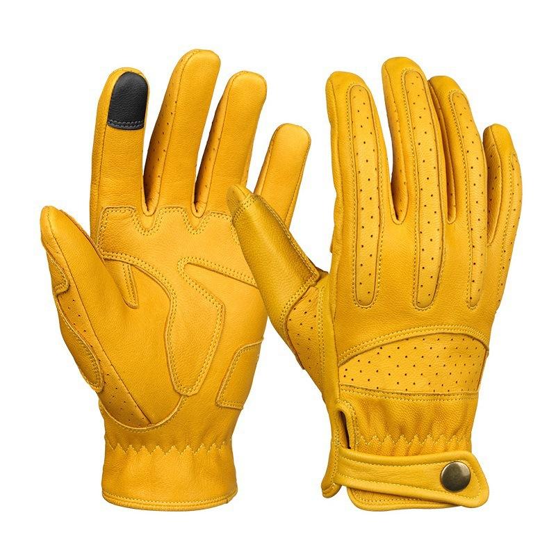 Sheepskin Riding Gloves Outdoor Anti-drop Touch Screen Sunscreen Locomotive Gloves Breathable Electric Vehicle Off-road Motorcycle Gloves