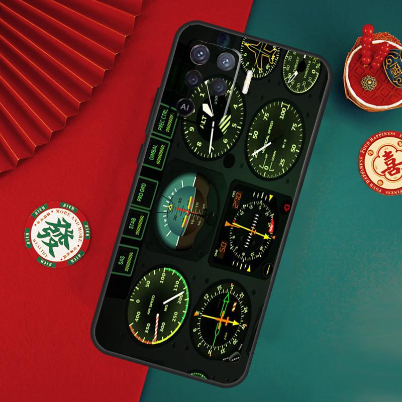 AIRCRAFT COCKPIT DASHBOARD Case For Oppo A6 A5 Pro A15 A18 A38 A58 A78 A98 A54 A74 A94 A17 A57 A80 A60 A40 A16 A76 A96