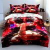 Anime Style Red and Black Bedding Set Bedding Set (1 Duvet Cover, 2 Pillowcases, Duvet Not Included)